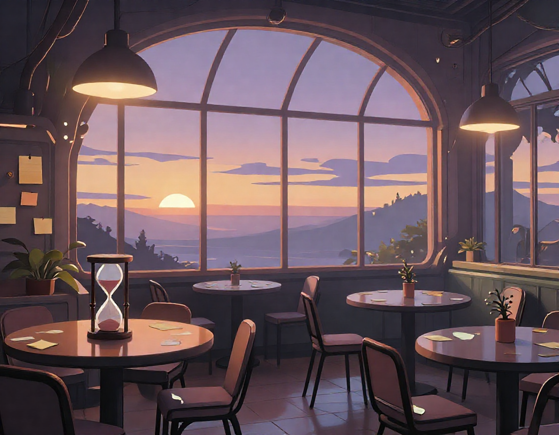 Everlasting evening planet cafe interior