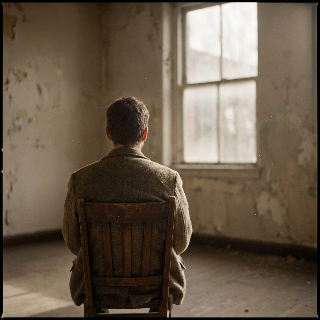 Sitting alone in an empty room