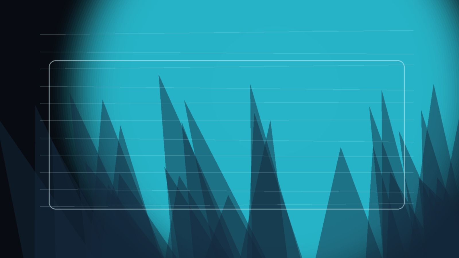 Geometric night workspace with reduced controls and single luminous focus point, no people, no silhouettes, cinematic contrast, ultra-detailed