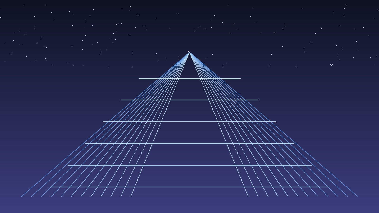 빛이 정리된 복도 끝으로 수렴하며 종료와 재시작의 경계를 암시하는 미래형 추상 그래픽, 인물 없음