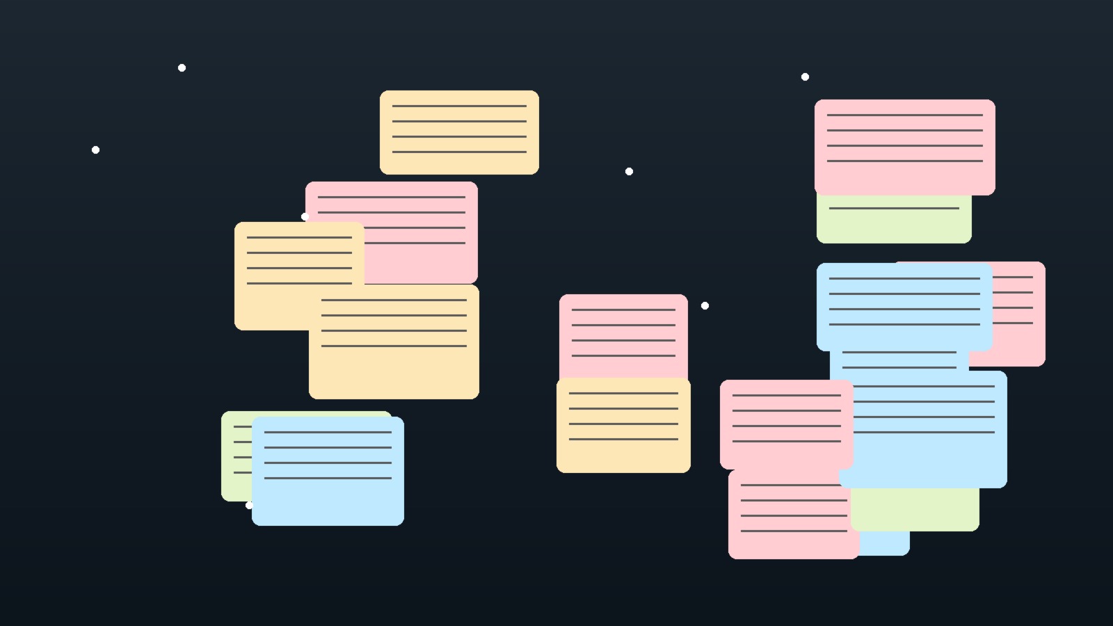 Weekly reset board with sticky notes and calm desk