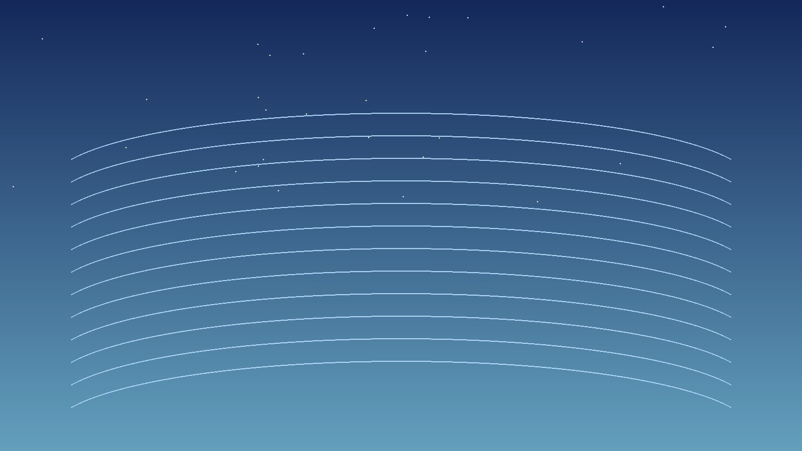 Dawn-toned abstract horizon with layered path lines