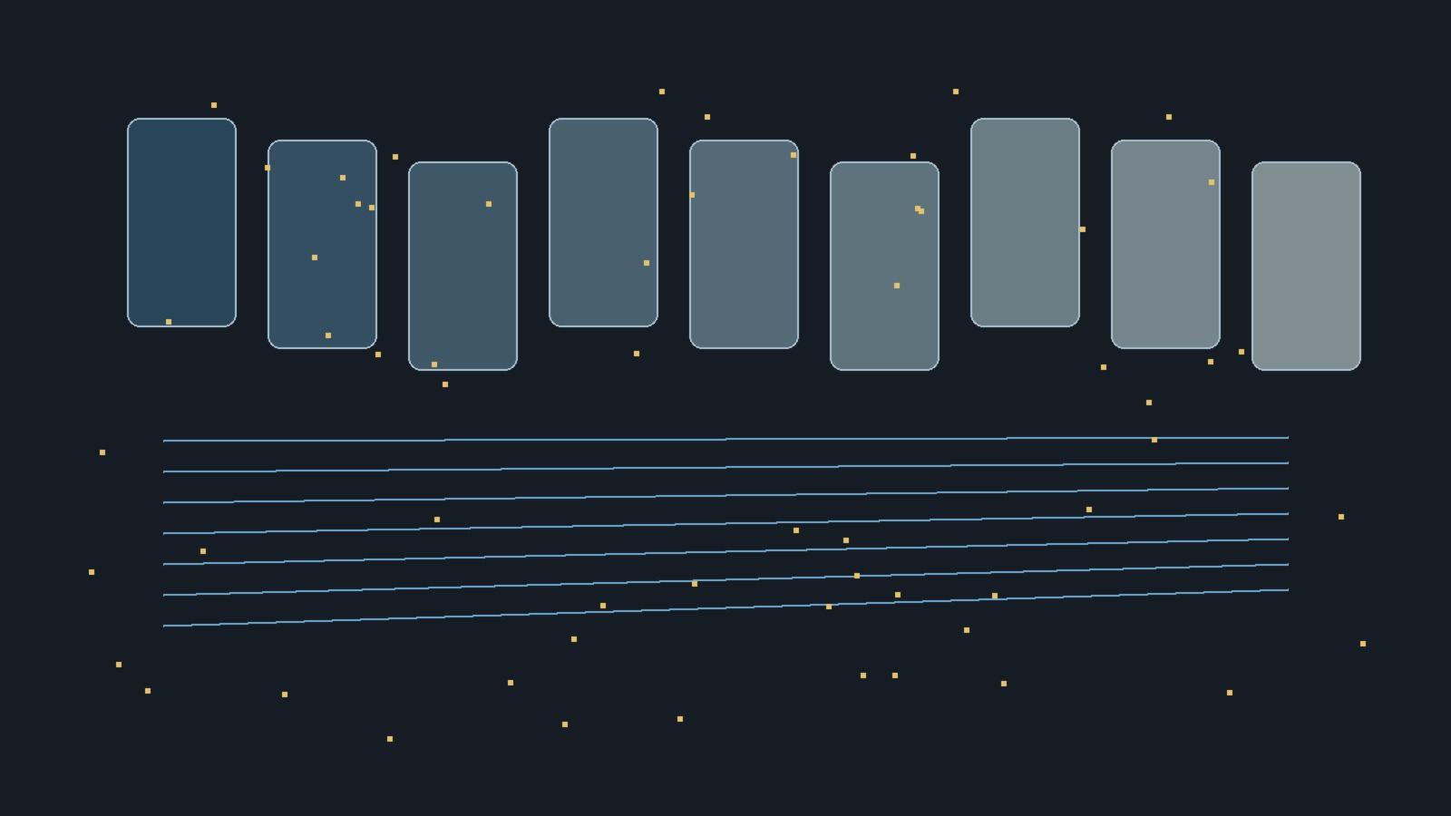 Dark geometric blocks and flow vectors representing reduced-load execution