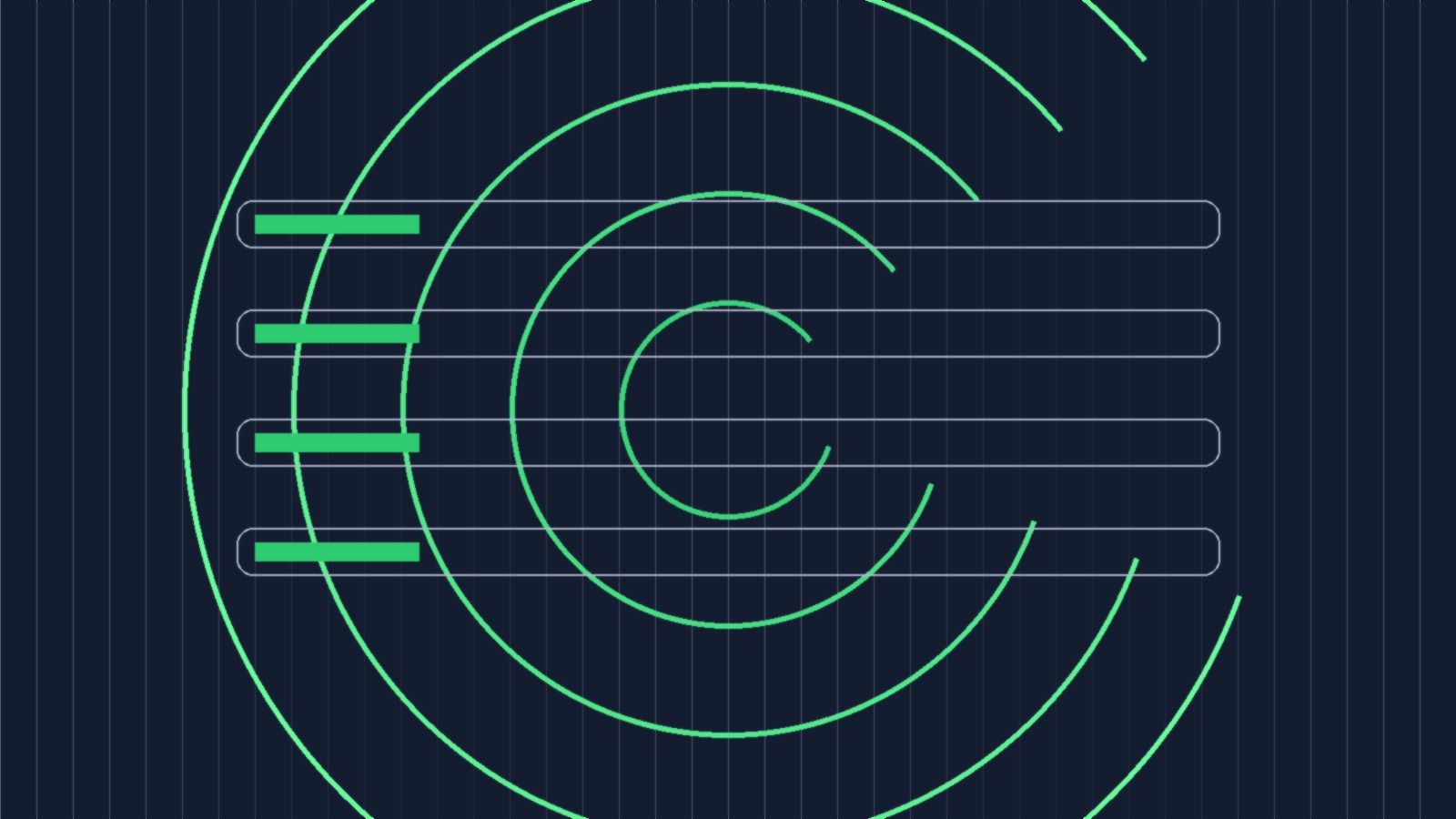 미니멀한 데스크, 닫힌 알림 패널, 체크리스트 카드가 놓인 추상적 컨트롤 화면, 인물 없음