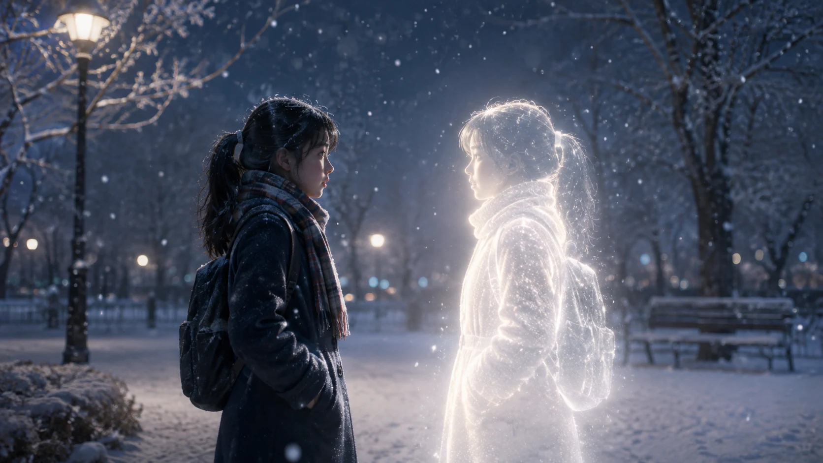 Talking to the glowing girl